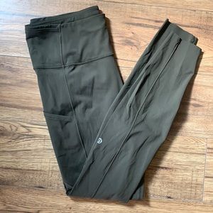 Fast and free running tight.  Size 10 lululemon. Length 28. Raw hem.